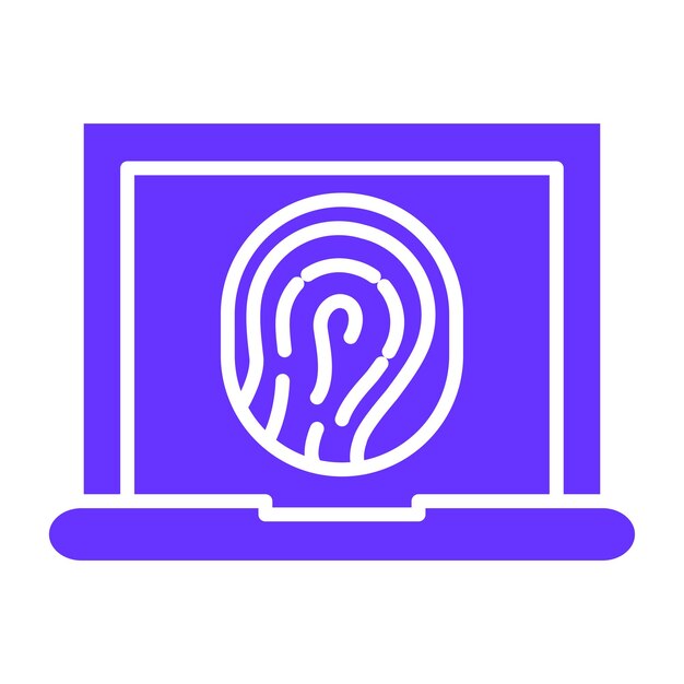 Vector Design Biometric Laptop Icon Stijl