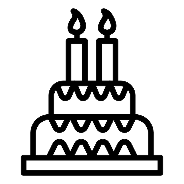 ベクトルデザインの誕生日ケーキのアイコンスタイル