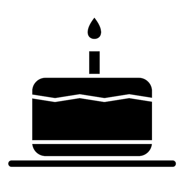 Векторный дизайн иконы торта на день рождения