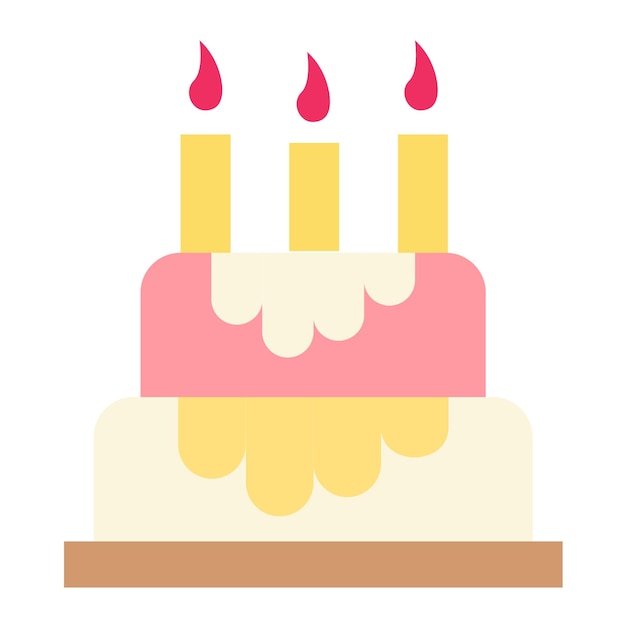 Vector Design Birthday Cake Icon Style