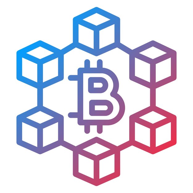 ベクトル デザイン ブロックチェーン アイコン スタイル