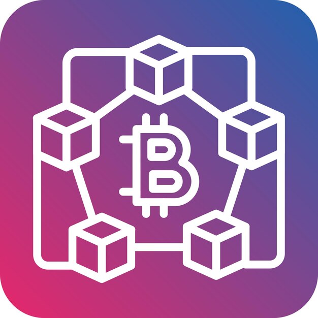 ベクトル デザイン ブロックチェーン アイコン スタイル