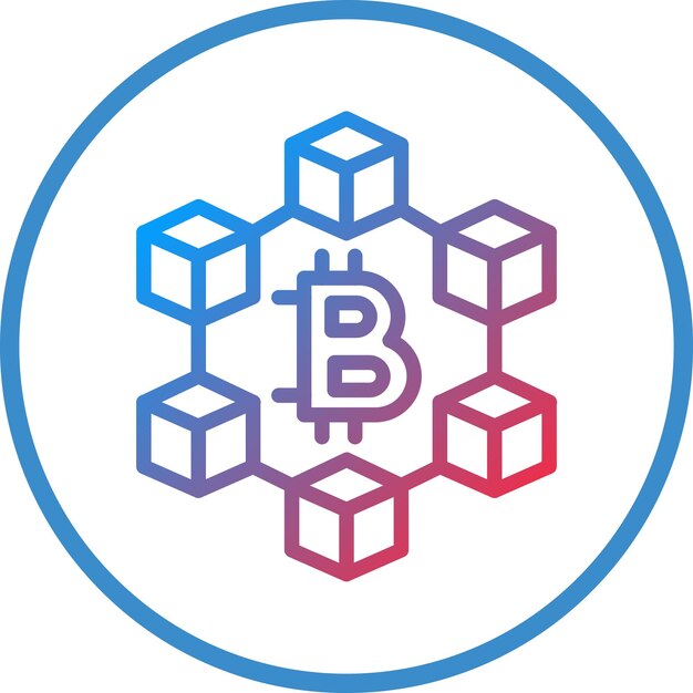 ベクトル デザイン ブロックチェーン アイコン スタイル
