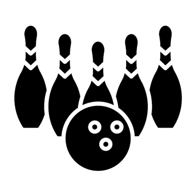 Vettore stile di icona di bowling a disegno vettoriale