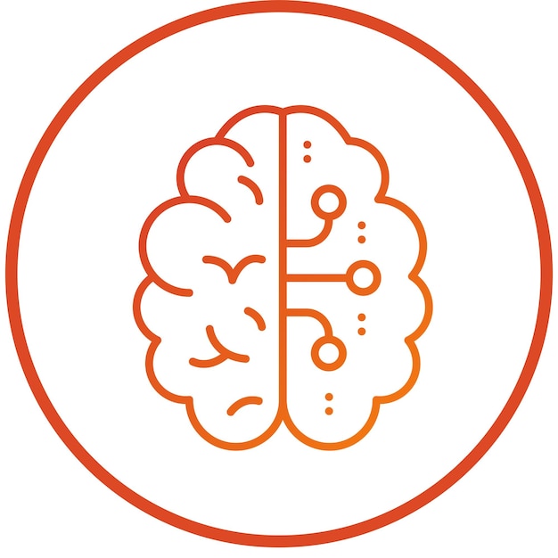 터 디자인 뇌 회로 아이콘 스타일
