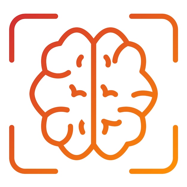 Vector vector design brain scan icon style