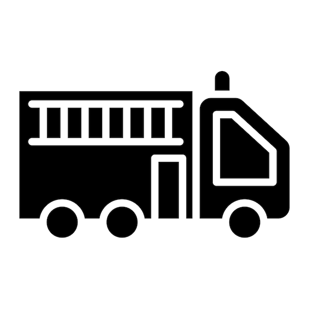 Vector Design Brandweerman Truck Icon Stijl