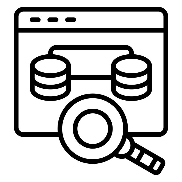 Векторный дизайн стиля иконки для просмотра данных