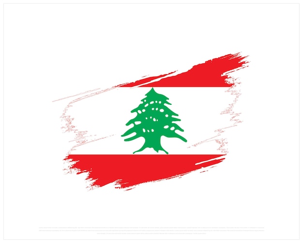 vector design of brush flag of lebanon on a white background lebanon day design lebanon flag design