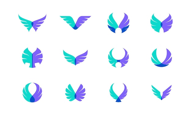 Vector vector design bundle of wings. suitable as a logo that represents freedom, courage and happiness.