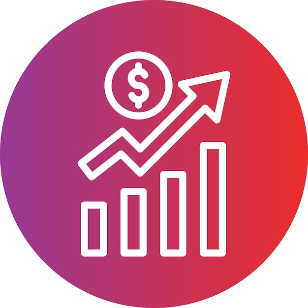 Vector Design Business Growth Icon Style (Vectorontwerp Icon stijl)