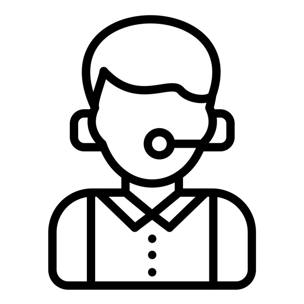 Vector Design Call Center Agent Icon Stijl