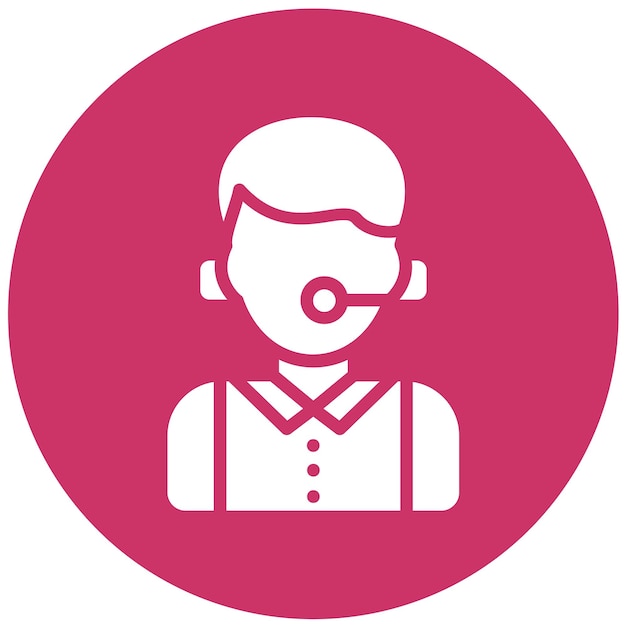 Vector Design Call Center Agent Icon Stijl