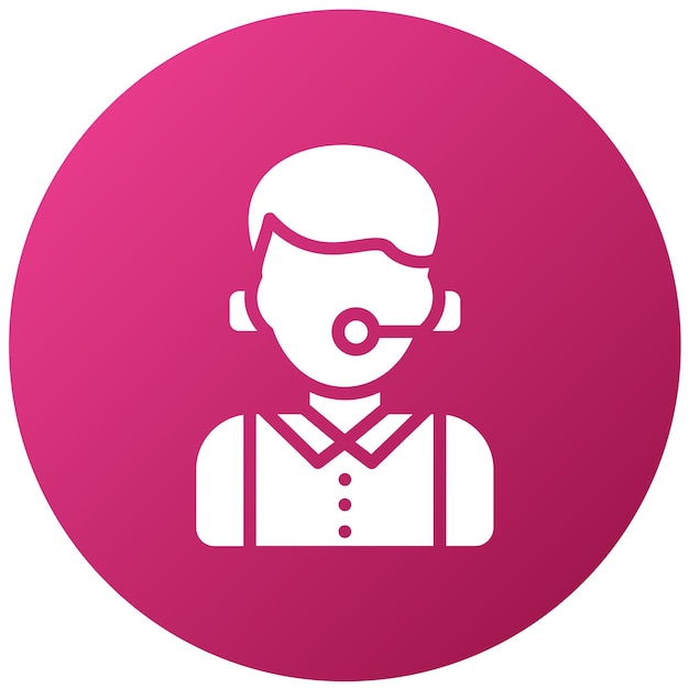 Vector Design Call Center Agent Icon Stijl