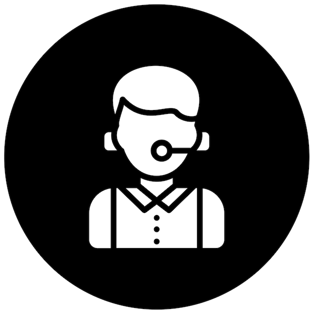 Vector Design Call Center Agent Icon Style