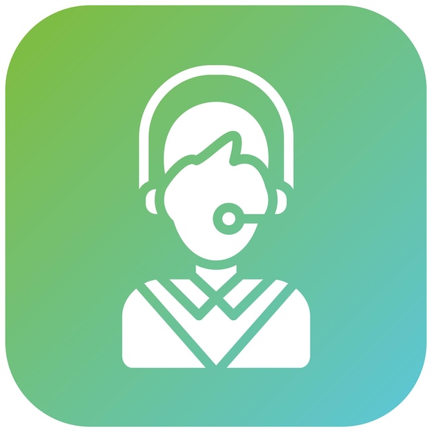 Vector Design Callcenter agent Icon Stijl