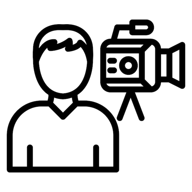 Vector Design Camera Operator Mannelijke Icon Stijl