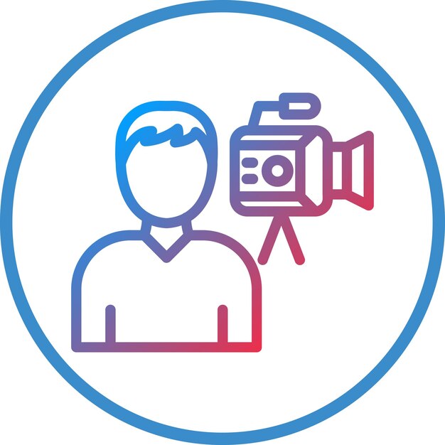 Vector Design Camera Operator Mannelijke Icon Stijl