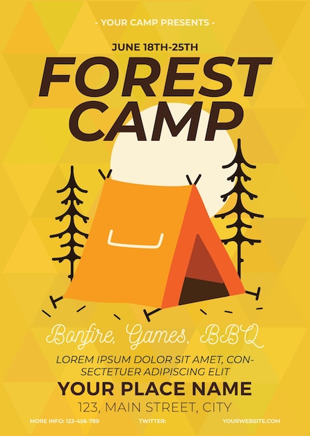 Vector vector design of camp event poster