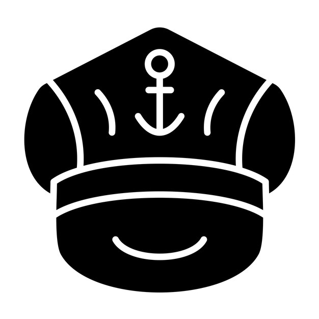 Векторный дизайн Captain Cap Icon Style