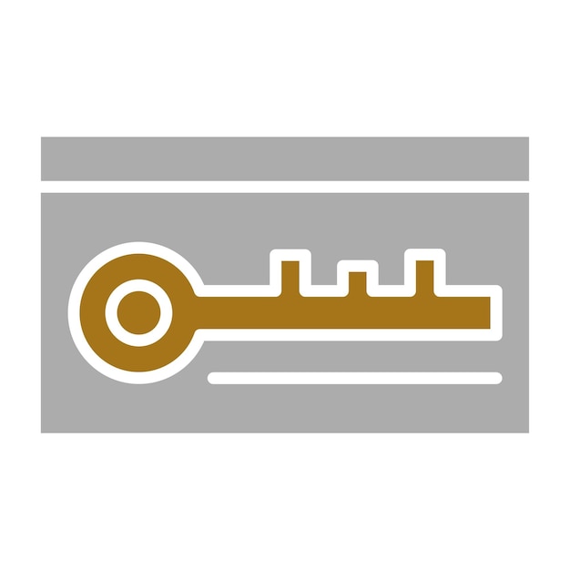 Vettore stile di icona chiave della scheda di progettazione vettoriale