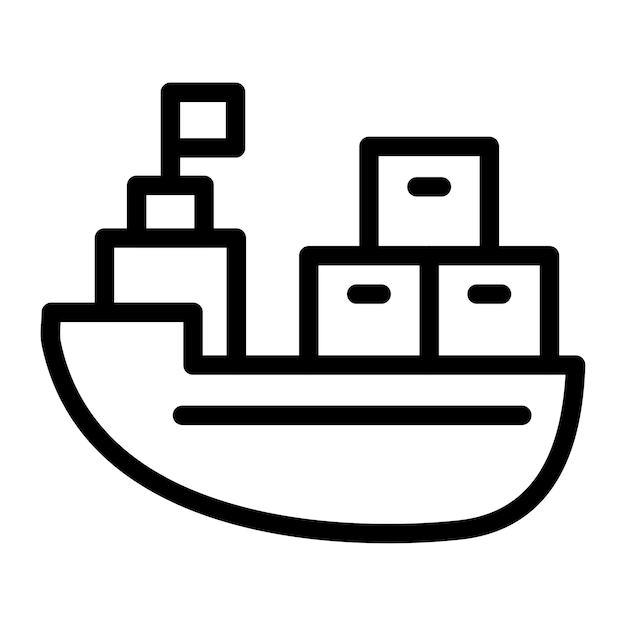 ベクトルデザインの貨物船のアイコンスタイル