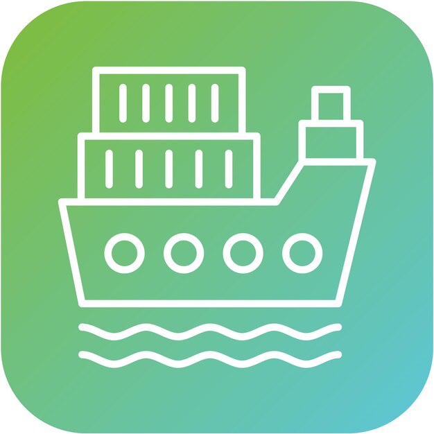 Vector Design Cargo Ship Icon Style