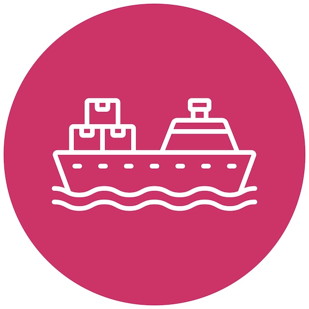 Vector Design Cargo Ship Icon Style