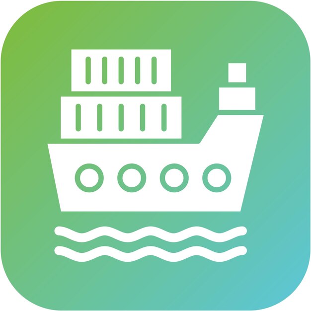 Vector Design Cargo Ship Icon Style