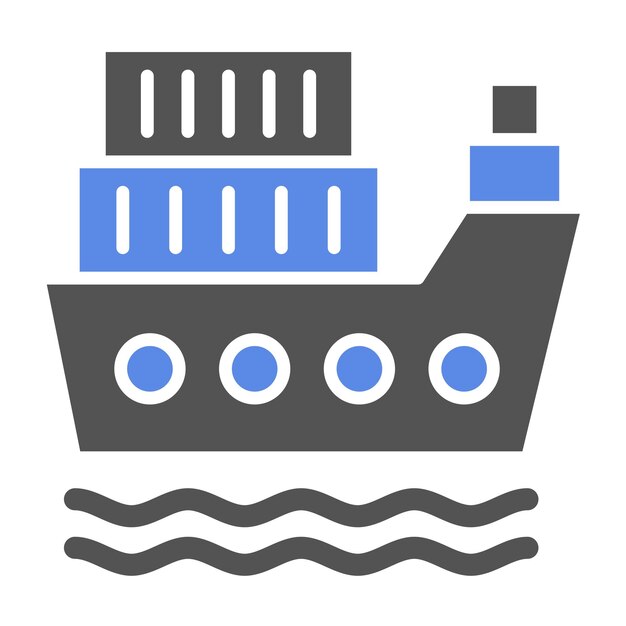 Vector Design Cargo Ship Icon Style