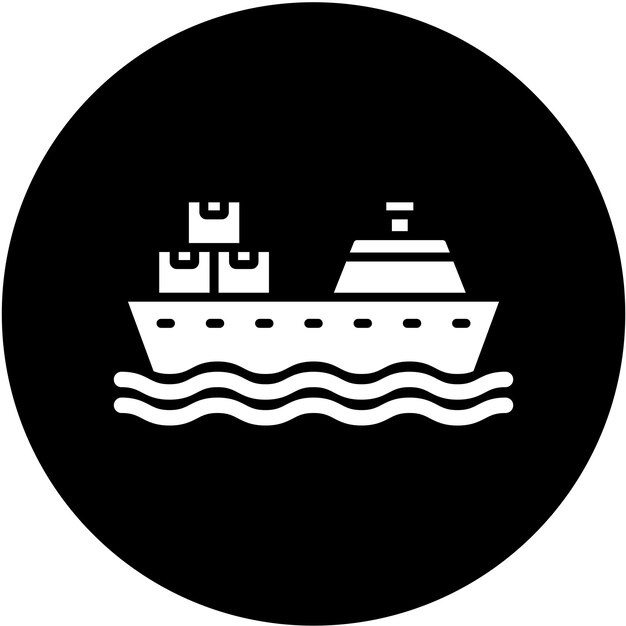 Vector Design Cargo Ship Icon Style