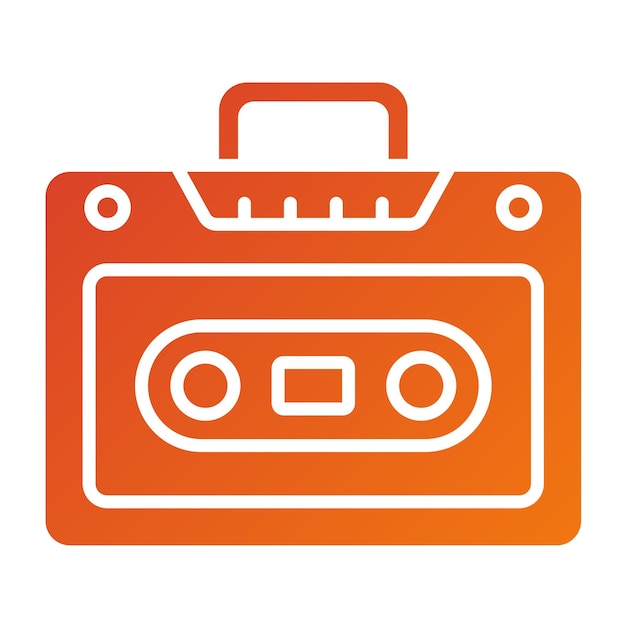 Vector Design Cassette Player Icon Stijl