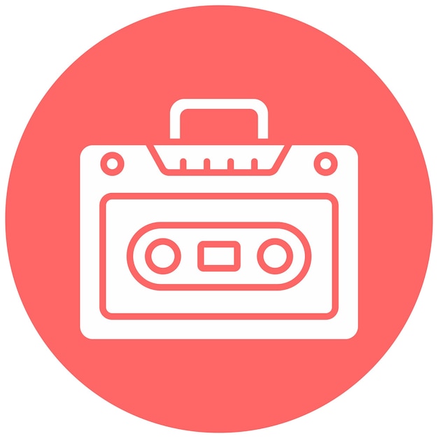 Vector Design Cassette Player Icon Stijl