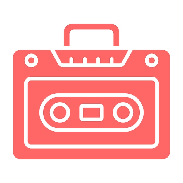 Vector Design Cassette Player Icon Stijl