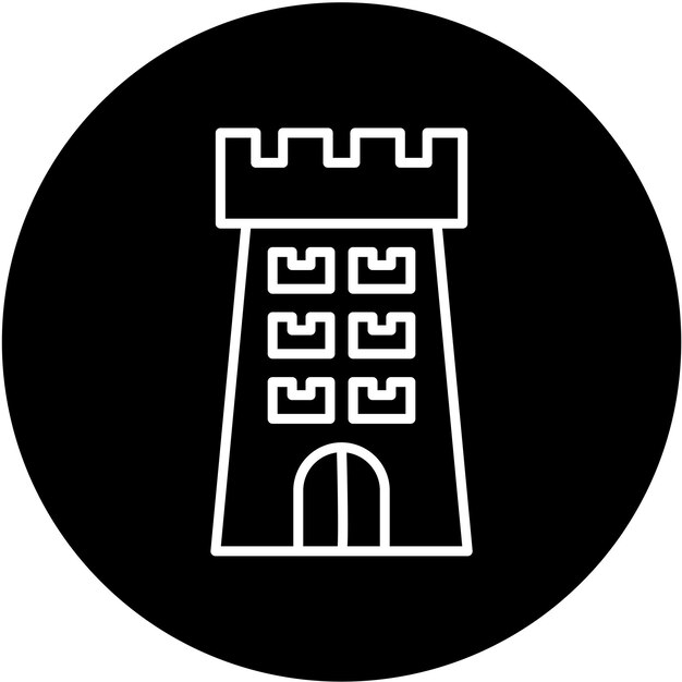 Вектор Векторный дизайн icon style башни замка