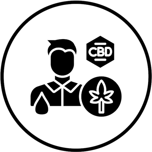 Вектор Векторный дизайн пользователей масла cbd icon style