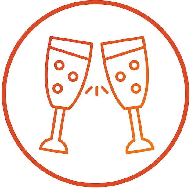 Vector Design Champagne Glass Icon Style
