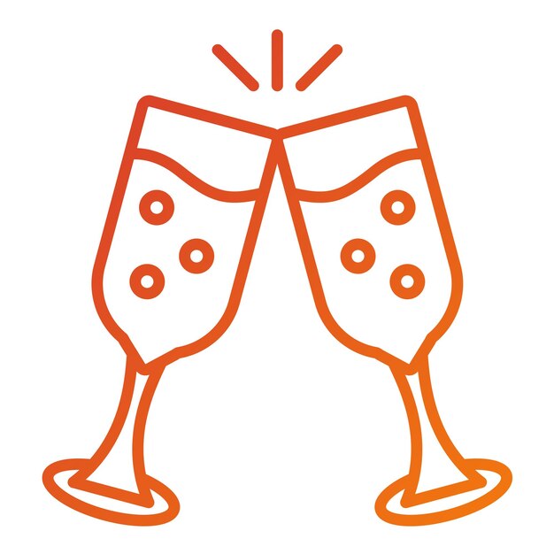 Vector Design Champagne Glasses Icon Style