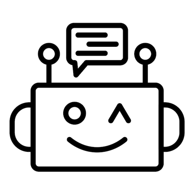 Векторный дизайн Chatbot Aid Icon Style