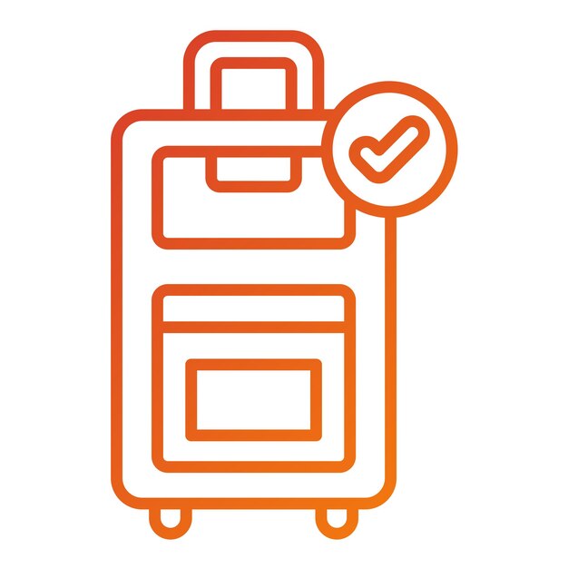 vector design checked baggage icon style