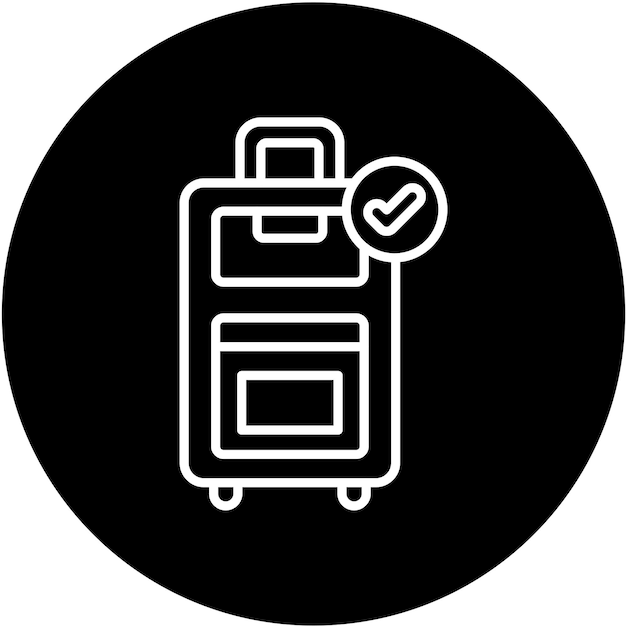 vector design checked baggage icon style