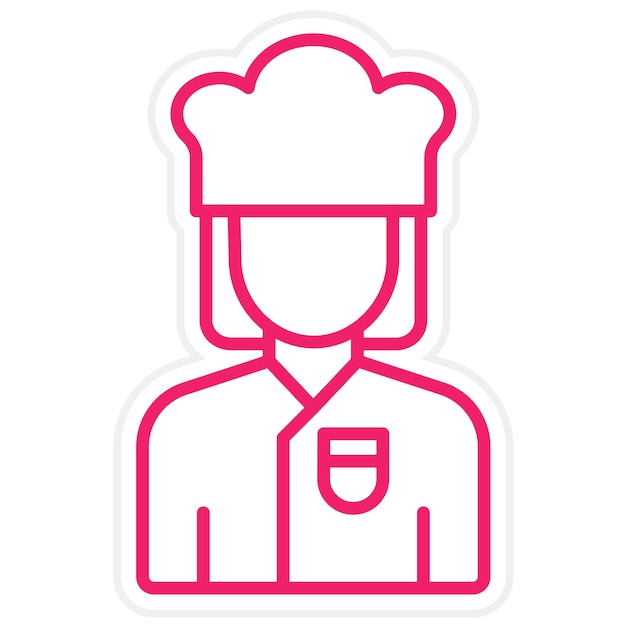 Vector Design Chef Vrouwelijke Icon Stijl