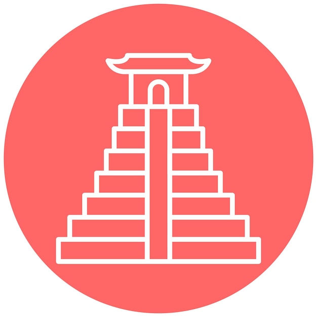 Vector Design Chichen Itza Icon Style