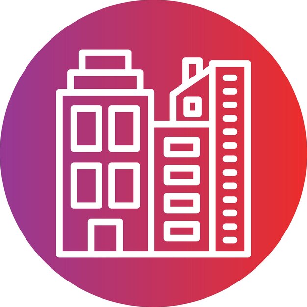 Vector Design Cityscape in de stijl van Dusk Icon