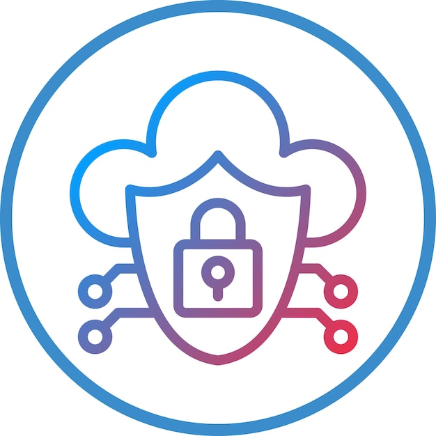Vector Design Cloud beveiliging Icon Style
