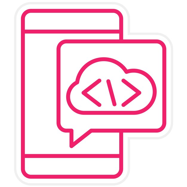 Vector Design Cloud Coding Icon Stijl