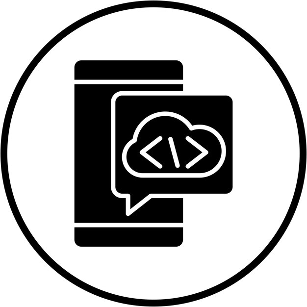 터 디자인 클라우드 코딩 아이콘 스타일