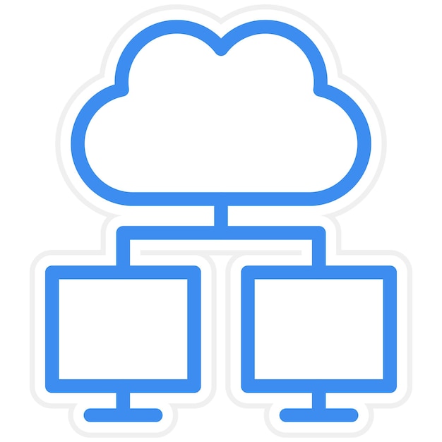 Progettazione vettoriale cloud computing icon style