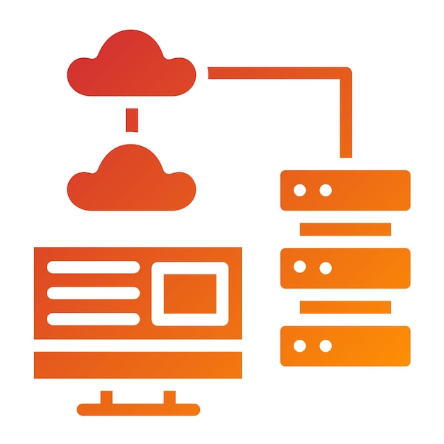 Vector Design Cloud Database Icon Stijl