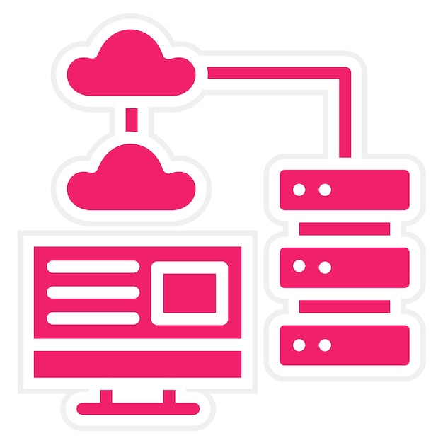Vector Design Cloud Database Icon Stijl
